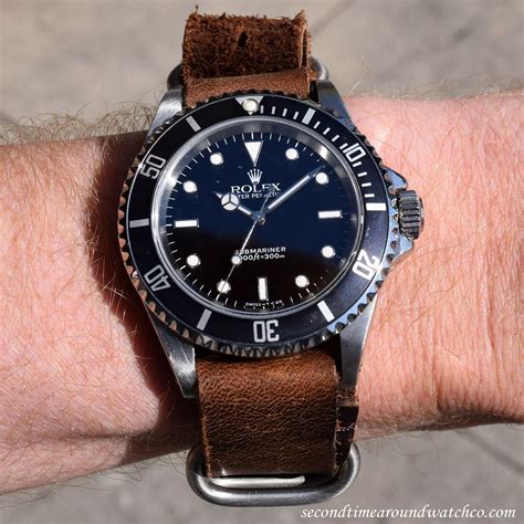 submariner on leather strap